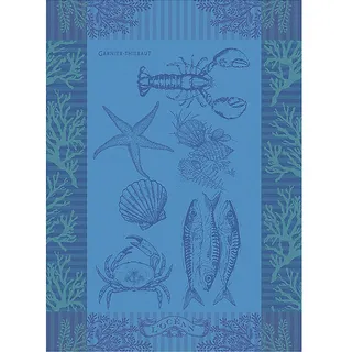 GARNIER-THIEBAUT Geschirrtuch L'OCEAN BLEU 56 x 77 cm 100% Baumwolle