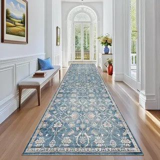 Stqyeiw Waschbarer Teppich 120 x 200 cm LäUfer Flur rutschfest Vorzimmer Tepich Schlafzimmer Retroteppiche KüChe Bedroom Brücken Hallway Carpet