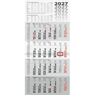 Baier & Schneider 4-Monatskalender 2027 Wandkalender 33 x 64 cm