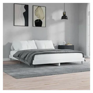 vidaXL Bett Bettgestell Weiß 160x200 cm Holzwerkstoff weiß