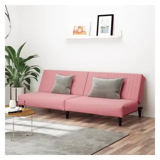 vidaXL Schlafcouch Samt 2-Sitzer Rosa