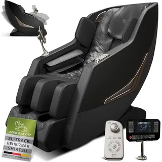 Juskys Massagesessel Paros Kunstleder 0 x 0 x 0 cm Schwarz mit Fernbedienung