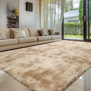 Sour Lemon Hochflor Teppich Khaki Teppich Wohnzimmer 200x300 Waschbar Anti-Rutsch Extra Große Teppiche Schlafzimmer Flauschige Moderne Teppiche Matte Teppichen für Schlafzimmer Kinderzimmer