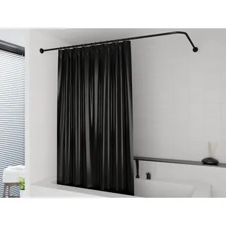 probath PEVA DUSCHVORHANG SCHWARZ, 7 MAßE, AUCH ÜBERLÄNGE, INKL. DUSCHVORHANGRINGE (120x220 cm)