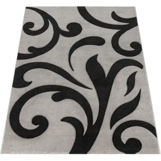 Paco Home Diamond 761 Kurzflorteppich 60 x 110 cm Grau/Schwarz/Weiß