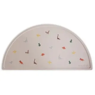 Mushie Platzset Platzdeckchen Dinosaurs, Silikon, BPA-frei, Phthalaten-frei, Tischset, Tischunterlage, Dinos beige