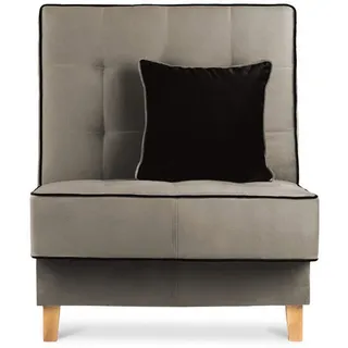 Konsimo Schlafsessel Dozer Velours 80 x 94 x 93 cm Beige mit Schlaffunktion