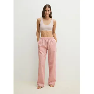 Loungehose MARC O'POLO, Damen, Gr. XS, N-Gr, rosa (mauve gestreift), Web, Obermaterial: 100% Baumwolle, lang, Hosen Loungehose