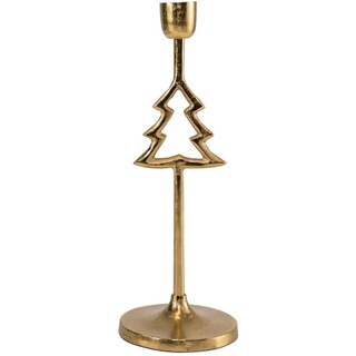 Lesli Living Kerzenständer Kerzenständer Kerzenhalter Weihnachtsbaum ø10x28cm gold Metall goldfarben