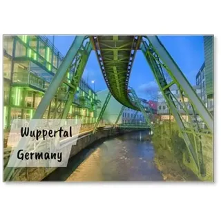 Kühlschrankmagnet Wupper und Hochbahntrasse in Wuppertal