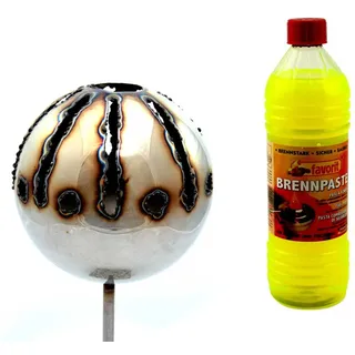Gebrüder Lomprich Gartenfackel Feuerkugel – Sonne XL + 1Liter Brennpaste