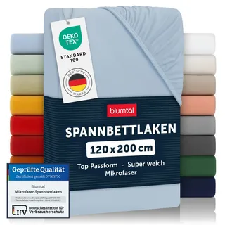 Blumtal Spannbettlaken Mikrofaser 120 x 200 cm Hellblau