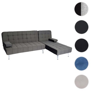 Schlafsofa HWC-K22, Couch Ecksofa Sofa, Liegefläche links/rechts Schlaffunktion ~ Stoff/Textil dunkelgrau, schwarz