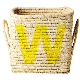 RICE Raffia Buchstaben Korb ABC, L20 x B20 x H20cm, natur, W