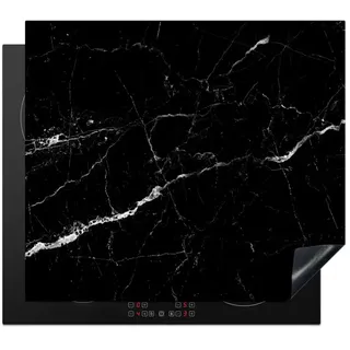 OnlyWow Herdabdeckplatte Modernes Marmor schwarz | Gr.: 78 x 78 cm
