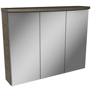 Camargue Swing LED-Spiegelschrank  (B x H: 80 x 70,5 cm, Mit Beleuchtung, Spanplatte, Eiche Maron)