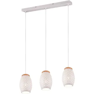 Trio Bidar 1-flg. 28W 60 cm Metall Weiß matt, Holz naturbelassen