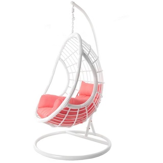 KIDEO Hängesessel »Hängesessel PALMANOVA«, Schwebesessel mit Gestell und Kissen, weiße Loungemöbel, moderner Hängesitz rosa