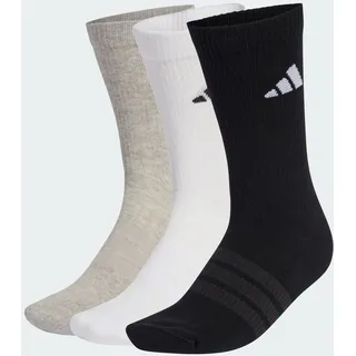adidas Cushioned Sportswear Crew Socken 3er Pack Grau/Weiß/Schwarz 43-45