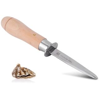 HERCHR Austernmesser, Austernschälmesser mit Holzgriff Austernöffner-Werkzeug für Meeresfrüchte