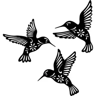 Schwarze Metall-kolibri-wanddeko, 3-teilig, 26 Cm (10,2 Zoll) Große Kolibri-wanddekoration Aus Schmiedeeisen, Metall-vogel-wandkunst Für Vogelliebhaber, Wohnzimmer