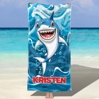 MJARTORIA Personalisiert Strandtuch Microfaser Badetuch mit Namen Kinder Damen, Beach Towel Handtuch Badetuch Stranddecke Schnelltrocknend für Reise Schwimmen Sauna Yoga Fitness 90x180cm Mikrofaser