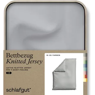 schlafgut Knitted Jersey Bettbezug 155 x 220 cm Grau