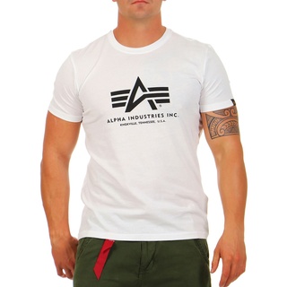 Alpha Industries Herren Basic T-Shirt, Weiß (White 09), Medium