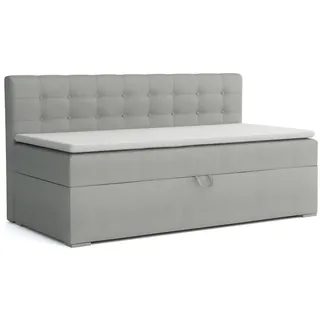Deine Möbel 24 Kindersofa PATI Boxspringbett Daybett Tagesbett Schlafsofa Couch Jugendsofa, mit Schlaffunktion Bettkasten Einzelbett Jugendsofa Matratze H3 H4 2 Teile, 90x200 100x200 Beige Rosa Grau Anthrazit Schwarz grau|silberfarben