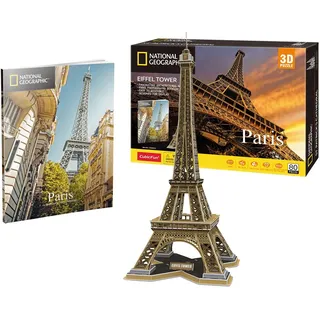 National Geographic - 3D Puzzle Paris Eiffel Tower | 3D Puzzle Kinder Ab 8 | Geschenk Für Kinder Und Erwachsene | Modellbausatz Erwachsene | 80 Teilen