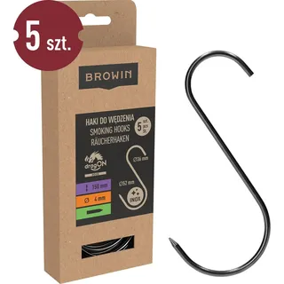 Räucherhaken – S-förmig, geschärft, 4 mm x 150 mm, 5 Stück - Silber