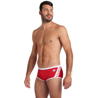 Badehose Slip Herren Arena - Icons rot/weiss, rot|weiß, L