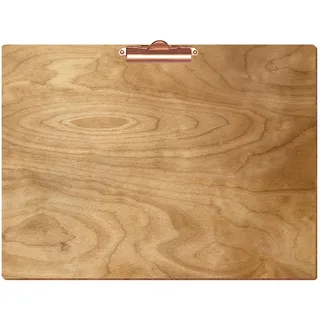 Bütic Holz Klemmbrett Standardform Birke rustikal für DIN A3 A4 A5 A6 aus 3mm Birkensperrholz und mit widerstandsfähigem Klarlack versiegelt