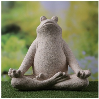 MARELIDA Gartenfigur Dekofigur Yoga Frosch Schneidersitz Meditation Wellness Relax Garten, (1 St)