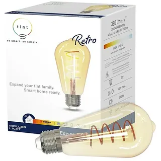 Müller-Licht Tint LED-Lampe Edison Retro  (E27, Dimmbar, Warmweiß, 380 lm, 5,5 W)