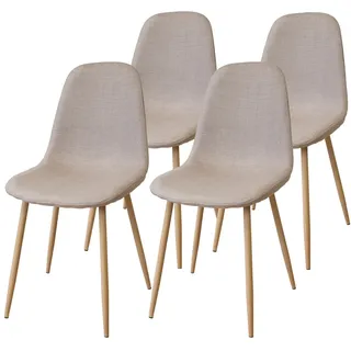 Albatros Esszimmerstuhl FANO Strukturstoff beige 4er Set