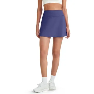 G4Free Hosenrock Damen-Golfrock, hochtaillierter A-Linien-Sportrock Damen-Golfrock, lässiger Sportrock mit 2 Taschen lila XXL(44)