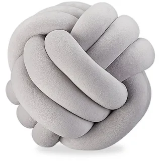 relaxdays Dekokissen 2 x Knotenkissen grau grau