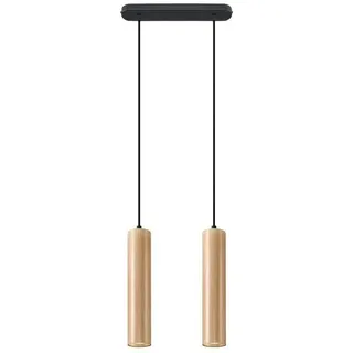 Sollux Lino 2-flg. 3 x 40 W 30 cm rund Holz schwarz/bronze