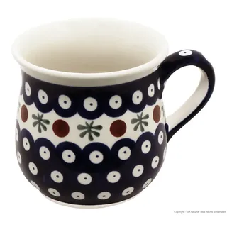 Bunzlauer keramik 250 ml Becher – ergonomisch geformt, leicht bauchig, handlich & traditionel perfekt für Kaffee & Tee (Dekor 41)