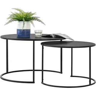 [en.casa] Korenica Schwarz Metall 74 x 74 x 46 cm
