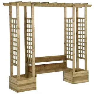 vidaXL Garten-Pergola mit Bank 0 x 0 cm Braun