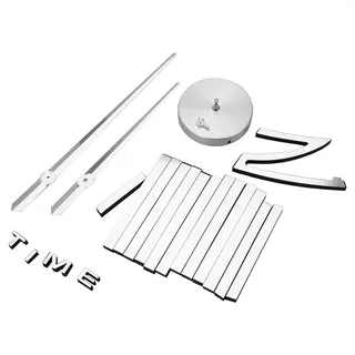 3d-spiegel, Luxuriös, Modern, Diy, Große Wanduhr, Oberflächenaufkleber, Raumkunst, Heimbüro-dekoration, Silber