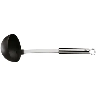 WMF Profi Plus Suppenkelle 30 cm, Saucen- Schöpflöffel mit Kunststoff-Laffe, Cromargan Edelstahl teilmattiert, ideal für beschichtete Töpfe