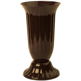 Engelland Vase für Garten oder Grab in runder Form aus Kunststoff mit abnehmbarem Stand-Fuß Verwendung im Innen- und Außenbereich 29 cm