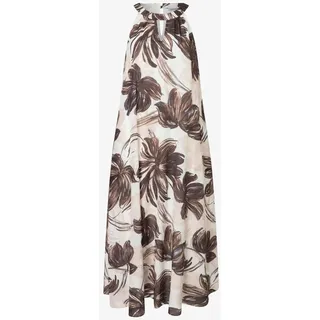 MORE & MORE CO-Voile Neckholder Dress brushstroke flo 38 - Braun - 38