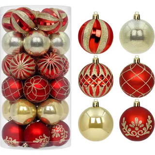 Starrylights Weihnachtskugel-set, Rot Und Gold - Elegante Weihnachtsdekoration