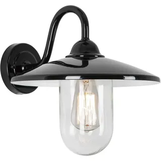 KS Verlichting Hoflampe Brig Wandleuchte, Schwarz | Landhausstil, Ohne Bewegungsmelder & Leuchtmittel, Für Hof & Garten, Pulverbeschichtetes Aluminium, handgemacht