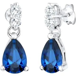 Elli Ohrhänger Tropfen blau 925 Sterling Silber mit Zirkonia