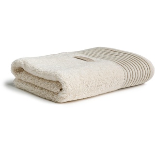 möve Wellness Handtuch Uni mit Chenillebiesen 50 x 100 cm aus 100 % Baumwolle (Spinair), nature